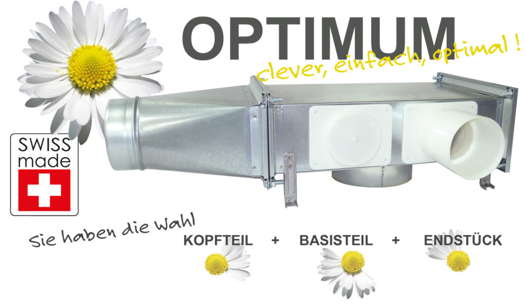 Luftverteilkästen  OPTIMUM   -   die smarte Lösung. clever, einfach, gut.
Das modulare Luftverteilsystem modulare 